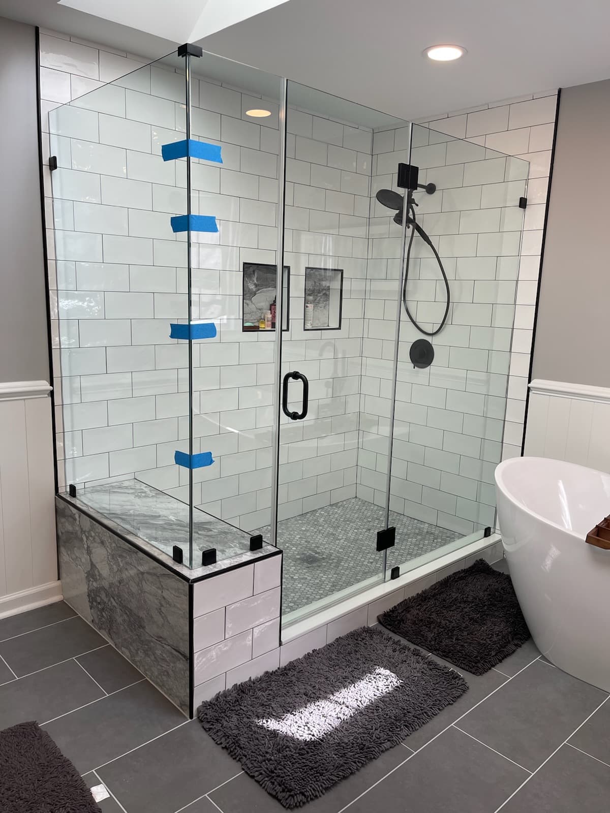 Bathroom with Stone Tile Floor