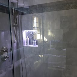 Custom Tiled Shower Wall With Soap Niche